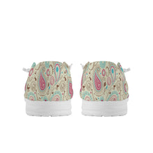 Load image into Gallery viewer, Womens Pink Paisley Canvas Loafers