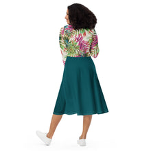 Load image into Gallery viewer, Teal Print Long Sleeve Midi Dress