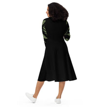 Load image into Gallery viewer, Black Mooded Long Sleeve Midi Dress