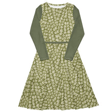 Load image into Gallery viewer, Sage Print Long Sleeve Midi Dress
