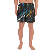Load image into Gallery viewer, Men's Black Abstract Athletic Long Shorts