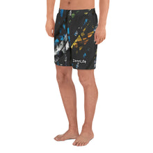 Load image into Gallery viewer, Men's Black Abstract Athletic Long Shorts