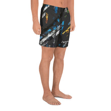 Load image into Gallery viewer, Men's Black Abstract Athletic Long Shorts