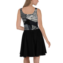 Load image into Gallery viewer, Black Print Skater Dress