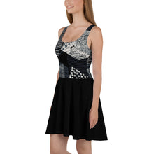 Load image into Gallery viewer, Black Print Skater Dress