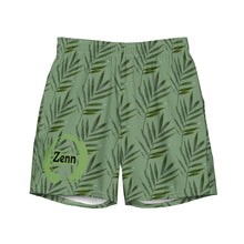 Load image into Gallery viewer, Zenn Circle Palm Leaves Men's Swim Trunks