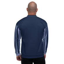 Load image into Gallery viewer, Unisex Striped Sleeve Bomber Jacket