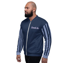 Load image into Gallery viewer, Unisex Striped Sleeve Bomber Jacket