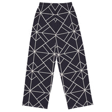 Load image into Gallery viewer, Unisex Wide-Leg Black Geo Pants