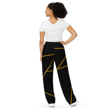 Load image into Gallery viewer, Unisex Wide-Leg Gold on Black Pants