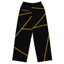 Load image into Gallery viewer, Unisex Wide-Leg Gold on Black Pants