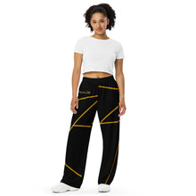 Load image into Gallery viewer, Unisex Wide-Leg Gold on Black Pants