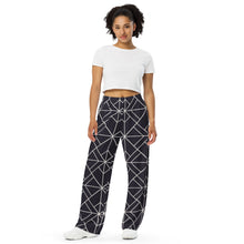 Load image into Gallery viewer, Unisex Wide-Leg Black Geo Pants