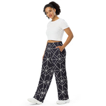 Load image into Gallery viewer, Unisex Wide-Leg Black Geo Pants
