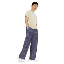 Load image into Gallery viewer, Unisex Wide-Leg Blue Print Pants