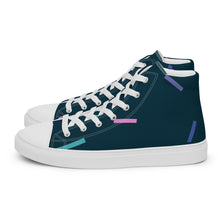 Load image into Gallery viewer, Men’s Navy High Top Canvas Shoes
