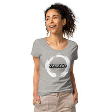 Load image into Gallery viewer, Zenn White Circle Women’s Basic Organic T-Shirt