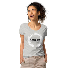 Load image into Gallery viewer, Zenn White Circle Women’s Basic Organic T-Shirt
