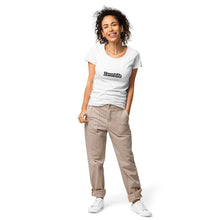 Load image into Gallery viewer, Zenn White Circle Women’s Basic Organic T-Shirt