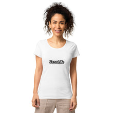 Load image into Gallery viewer, Zenn White Circle Women’s Basic Organic T-Shirt