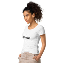 Load image into Gallery viewer, Zenn White Circle Women’s Basic Organic T-Shirt