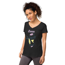 Load image into Gallery viewer, Zenn Girl Women’s Fitted V-Neck T-Shirt