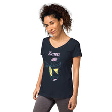 Load image into Gallery viewer, Zenn Girl Women’s Fitted V-Neck T-Shirt
