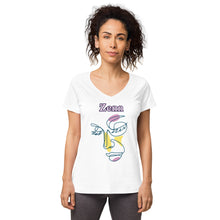 Load image into Gallery viewer, Zenn Girl Women’s Fitted V-Neck T-Shirt