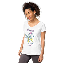 Load image into Gallery viewer, Zenn Girl Women’s Fitted V-Neck T-Shirt