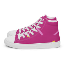 Load image into Gallery viewer, Women’s Hot Pink High Top Canvas Shoes