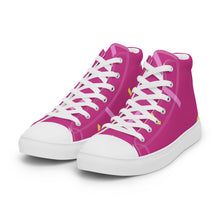 Load image into Gallery viewer, Women’s Hot Pink High Top Canvas Shoes