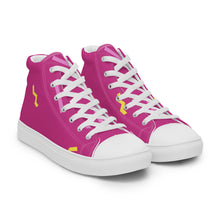 Load image into Gallery viewer, Women’s Hot Pink High Top Canvas Shoes