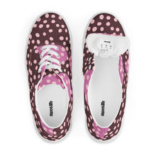 Load image into Gallery viewer, Women’s Lace-Up Dotted Canvas Shoes