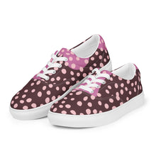 Load image into Gallery viewer, Women’s Lace-Up Dotted Canvas Shoes
