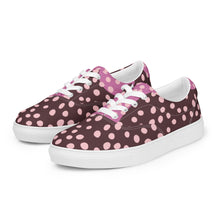 Load image into Gallery viewer, Women’s Lace-Up Dotted Canvas Shoes