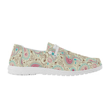 Load image into Gallery viewer, Womens Pink Paisley Canvas Loafers
