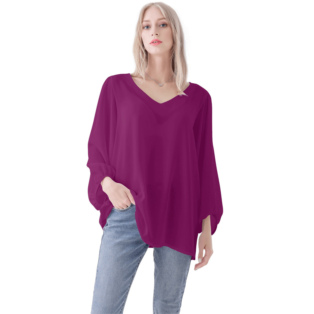 Women Sheer Long Sleeve Blouse