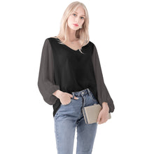 Load image into Gallery viewer, Women Sheer Long Sleeve Blouse
