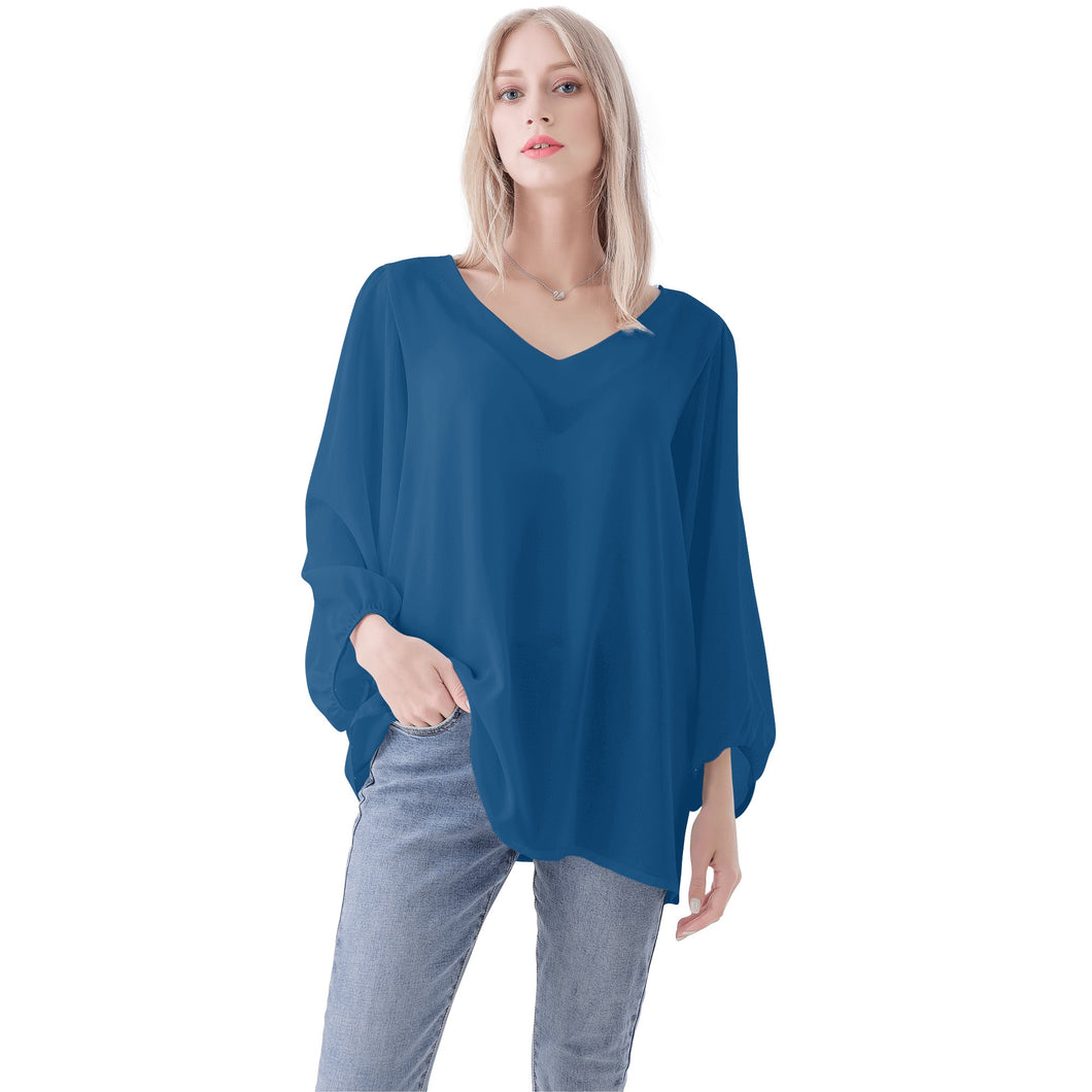 Women Sheer Long Sleeve Blouse