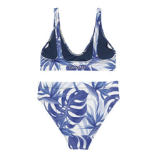 Load image into Gallery viewer, Blue Leaf Recycled High-Waisted Bikini
