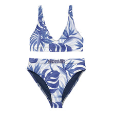 Load image into Gallery viewer, Blue Leaf Recycled High-Waisted Bikini
