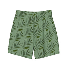 Load image into Gallery viewer, Zenn Circle Palm Leaves Men&#39;s Swim Trunks
