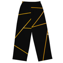 Load image into Gallery viewer, Unisex Wide-Leg Gold on Black Pants
