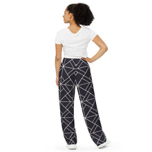 Load image into Gallery viewer, Unisex Wide-Leg Black Geo Pants
