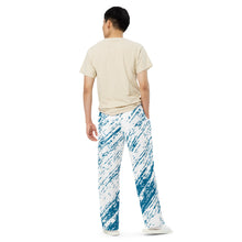 Load image into Gallery viewer, Unisex Wide-Leg Aqua Pattern Pants
