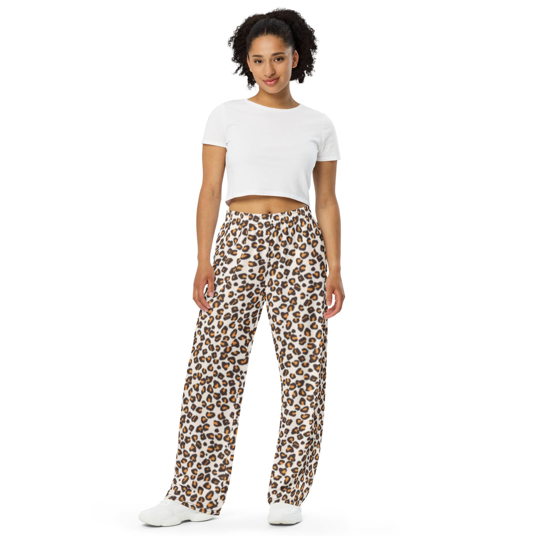 Unisex Animal Print Wide-Leg Pants