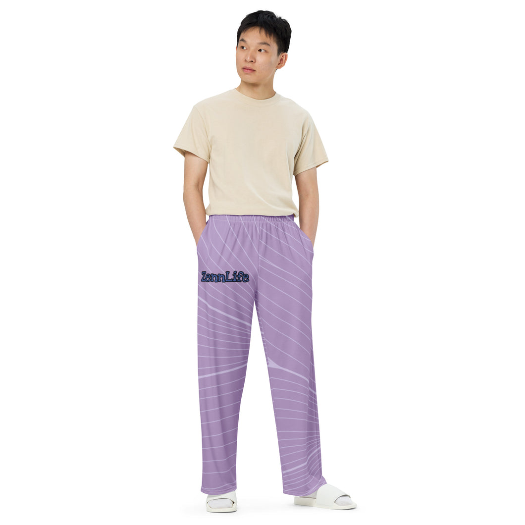 Unisex Wide-Leg Light Purple Pants