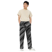 Load image into Gallery viewer, Unisex Wide-Leg Gray Razzle Print Pants
