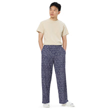 Load image into Gallery viewer, Unisex Wide-Leg Blue Print Pants
