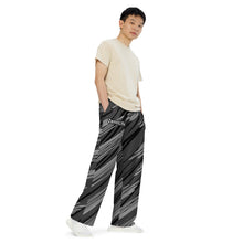 Load image into Gallery viewer, Unisex Wide-Leg Gray Razzle Print Pants
